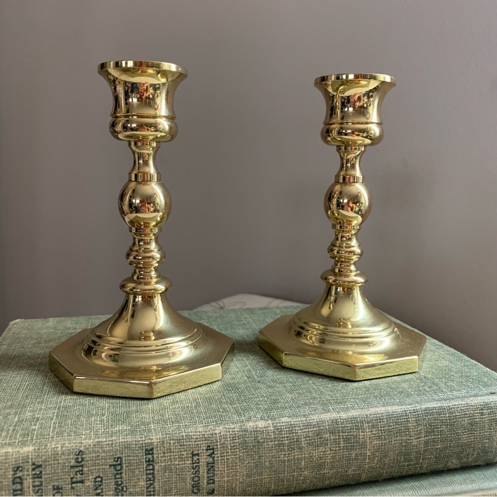 Baldwin brass candlestick holders - set of two